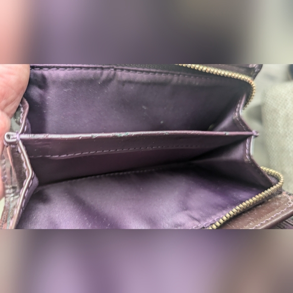 Vintage Coach Ruched Purple Leather Shoulder Bag. - Picture 12 of 16